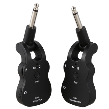 UHF Wireless Audio Transmitter Receiver System USB Rechargeable for Electric Guitar Bass Musical Instrument
